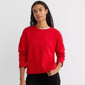 LOFT Red Crewneck Sweater
